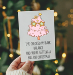 Funny Christmas Card – Bank Balance Hug for Christmas